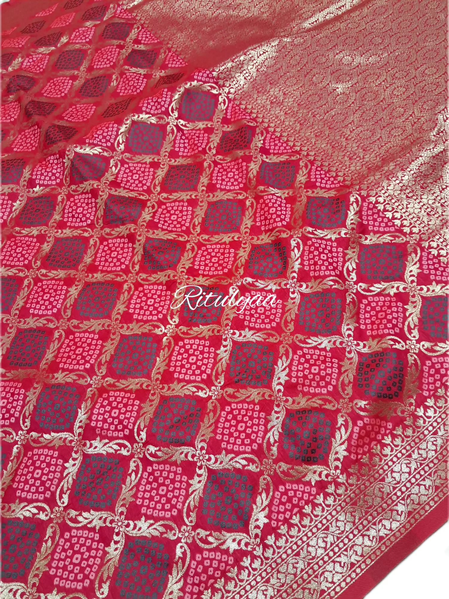 Patola Design Silk Saree view 3