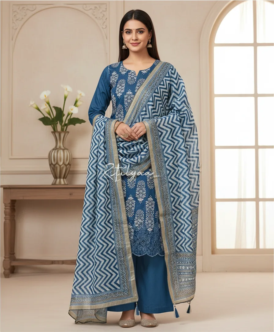 Printed Pure Cotton Unstitched Suit