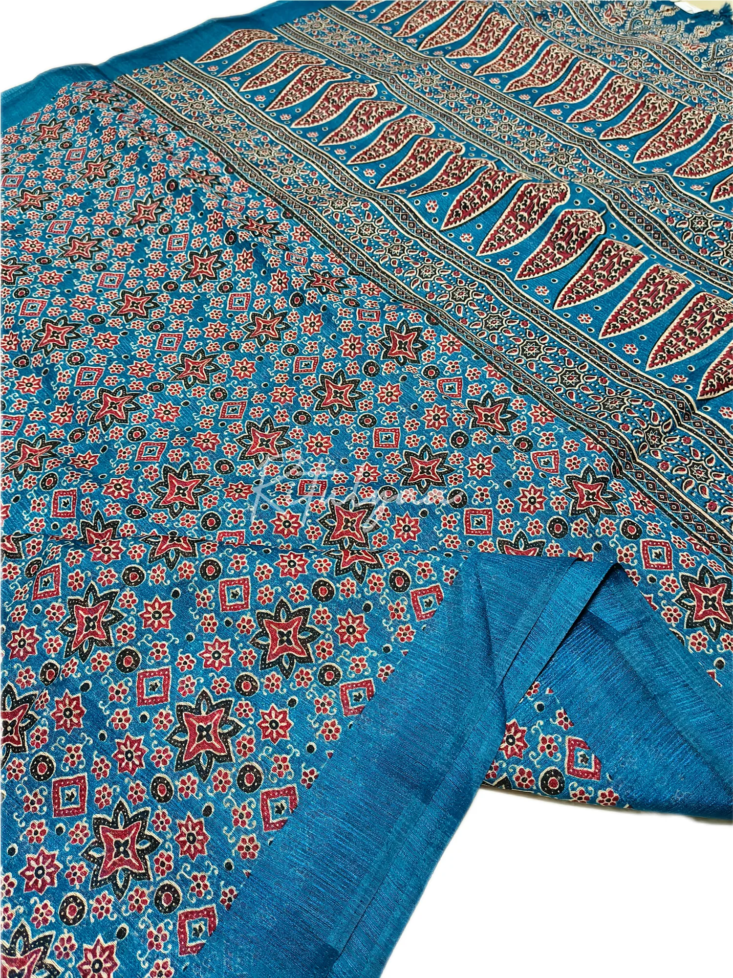 Ajrakh print sarees view 12