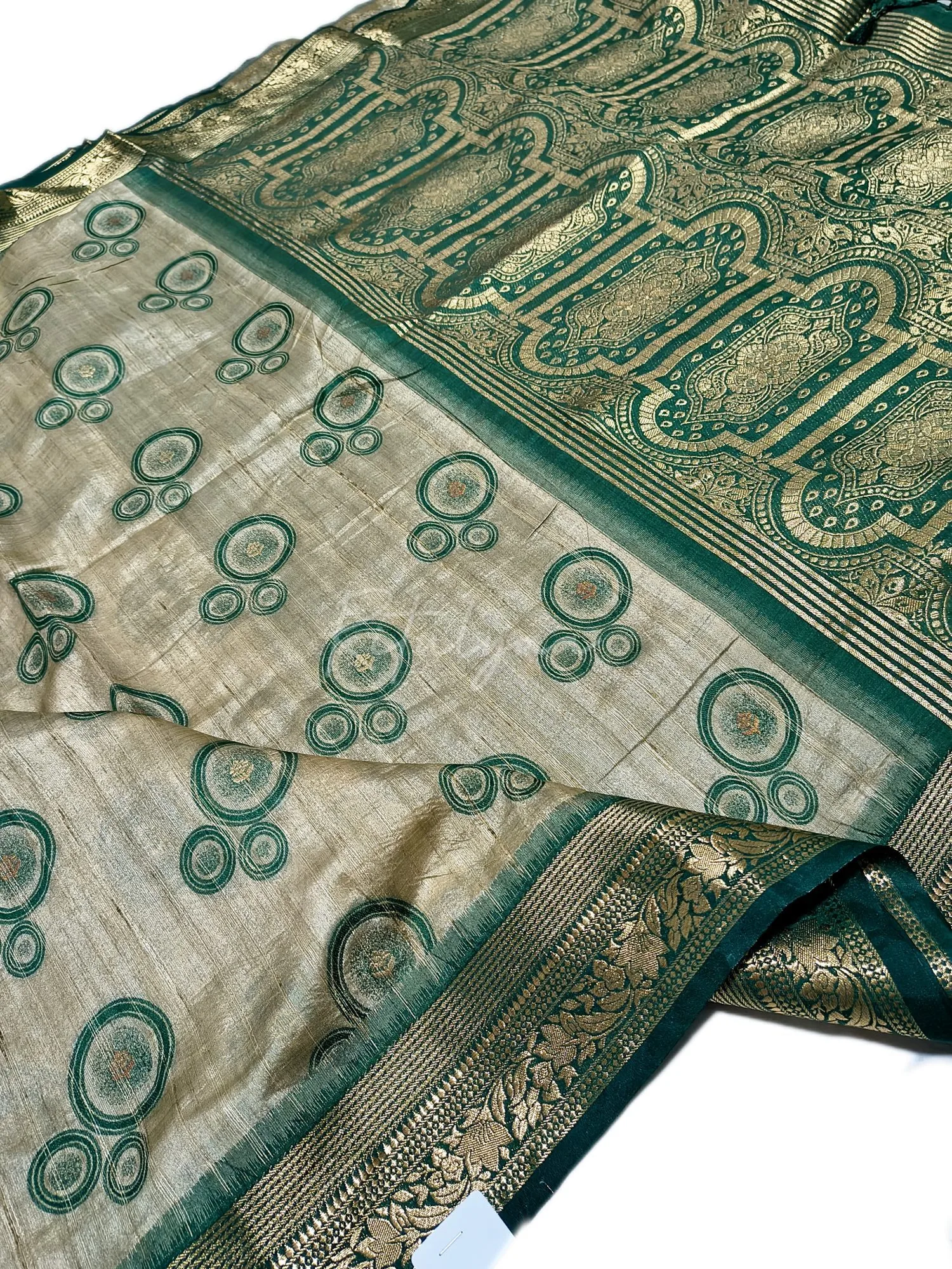 Cotton Silk Saree With Print & Zari Work view 3