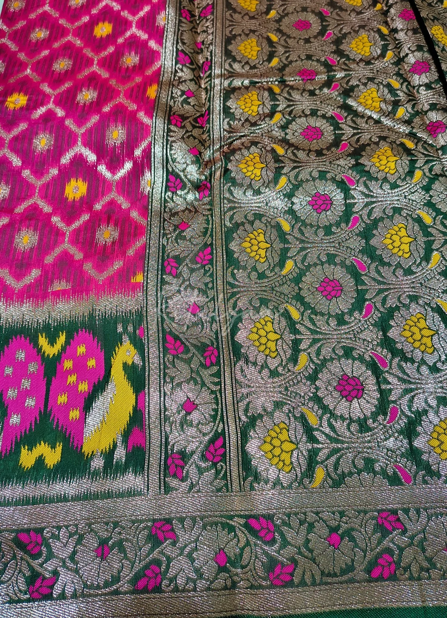 Allover Zari Weaving Patola Saree view 4