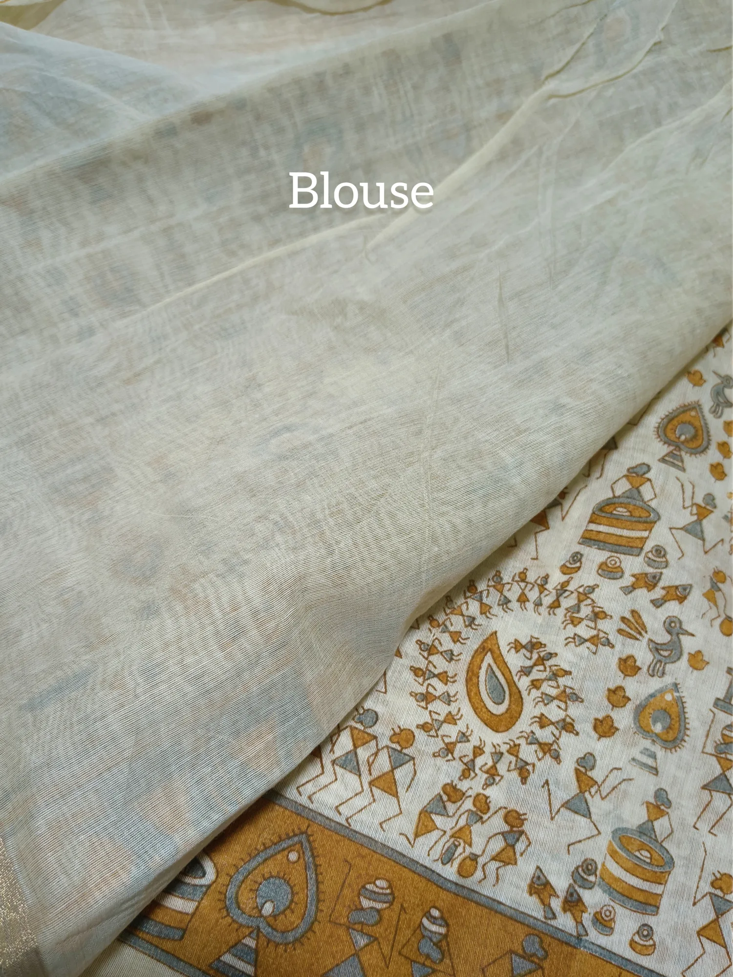 Worli Print Soft Cotton Saree view 4