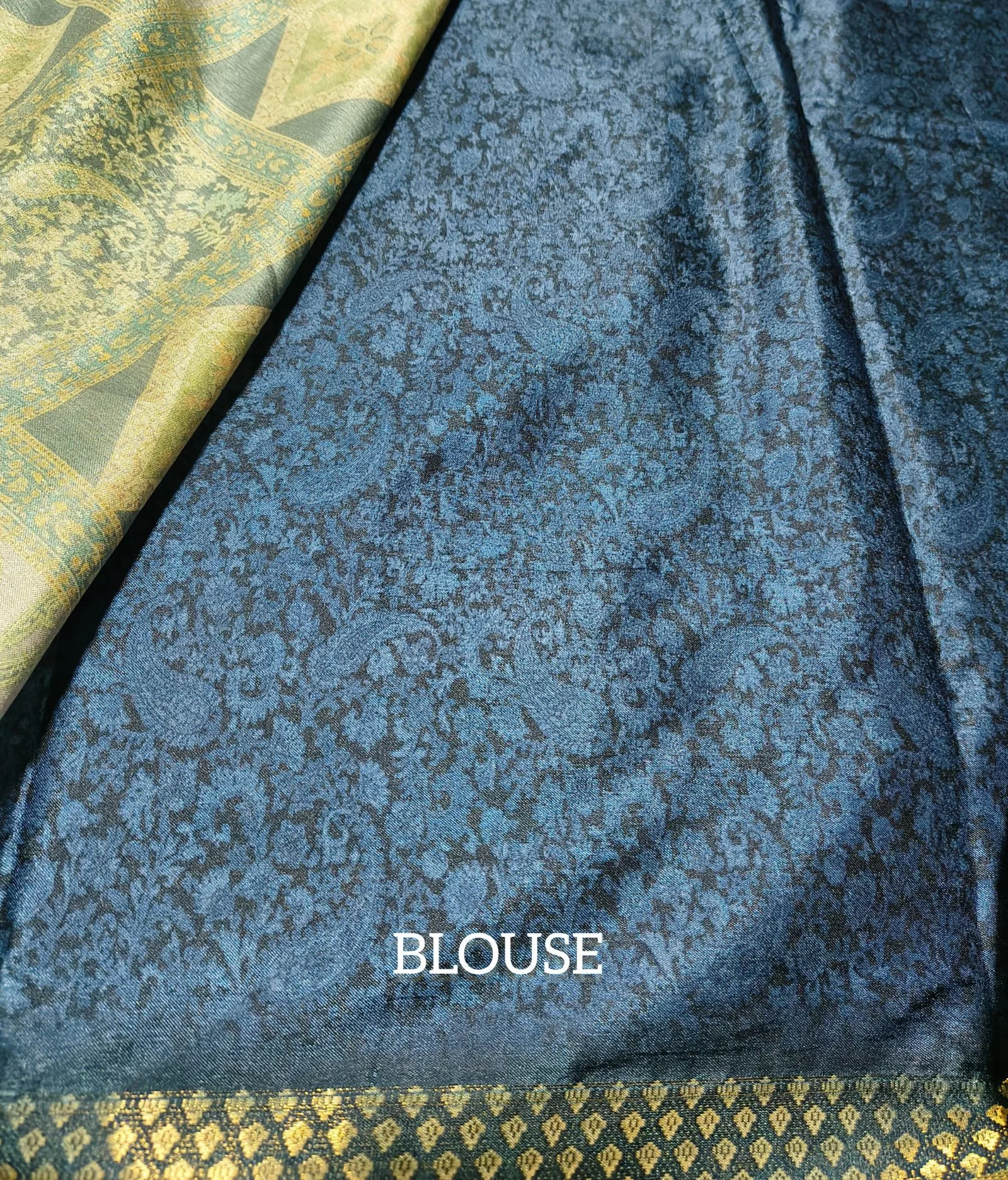 Navy Digital Print Saree view 4