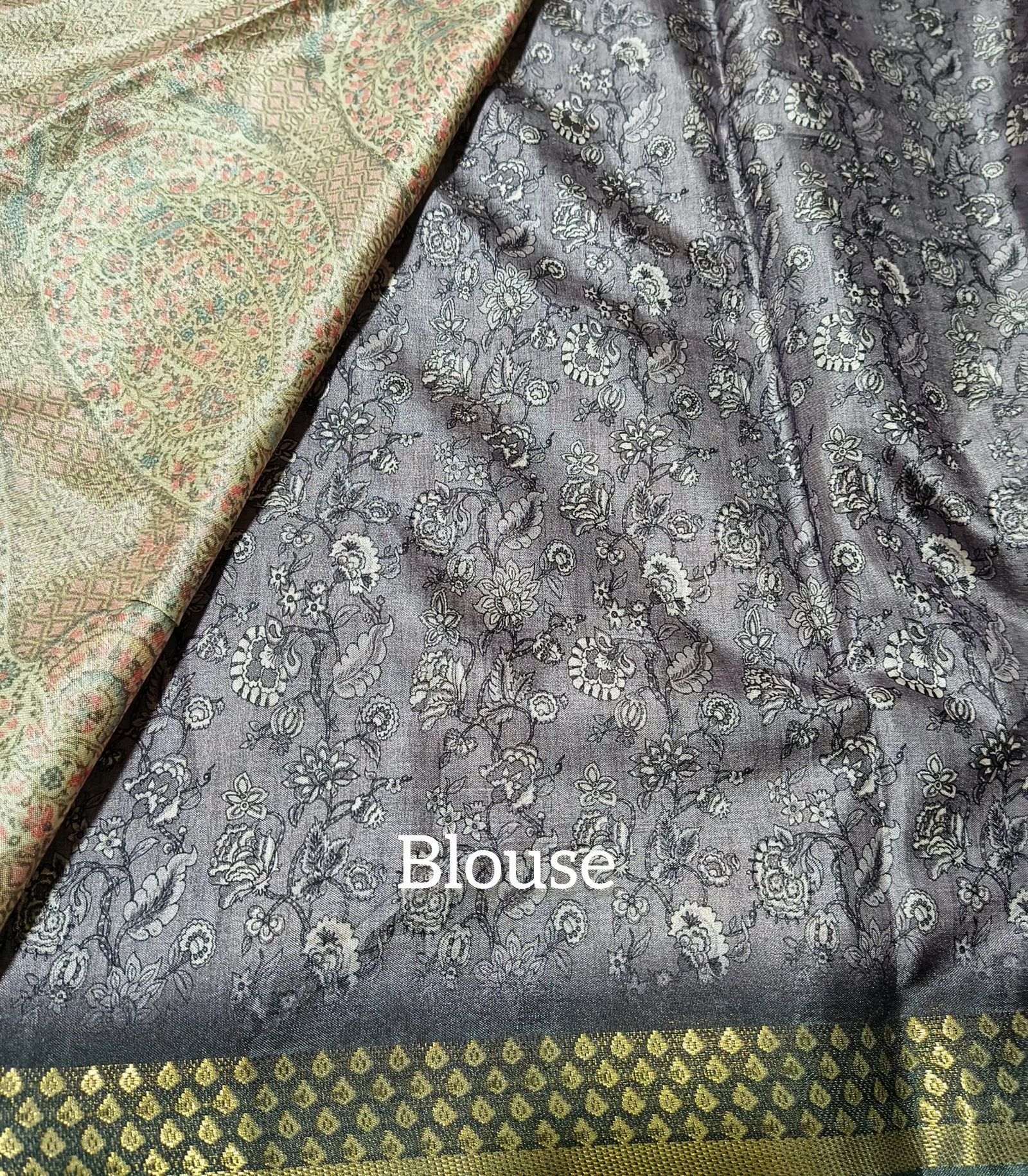 Contrast Border Digital Print Saree view 4