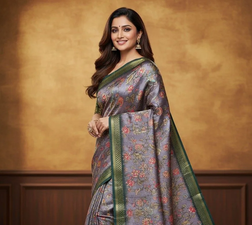 Contrast Border Digital Print Saree