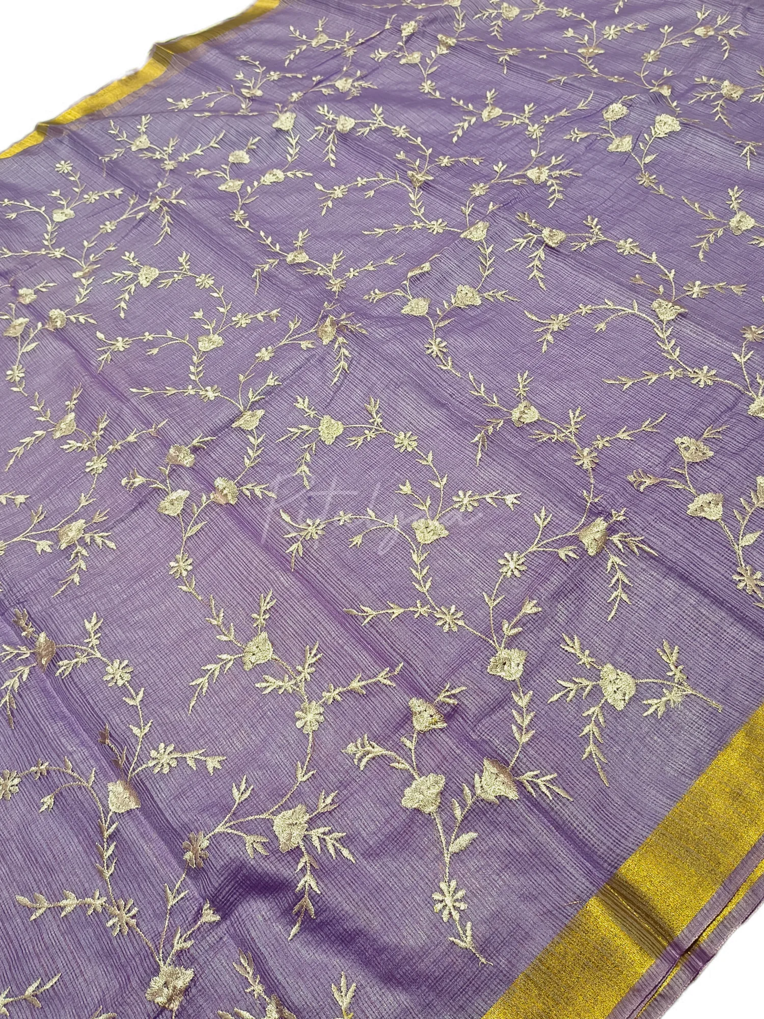 Allover Embroidery Kota Doria Saree view 2