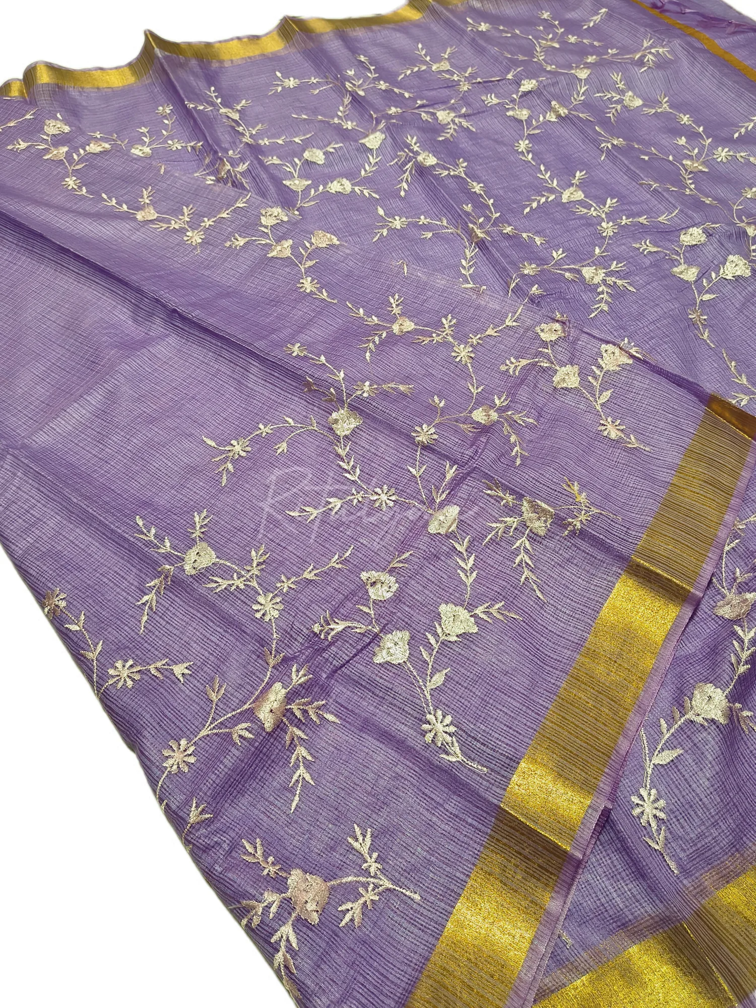 Allover Embroidery Kota Doria Saree view 3
