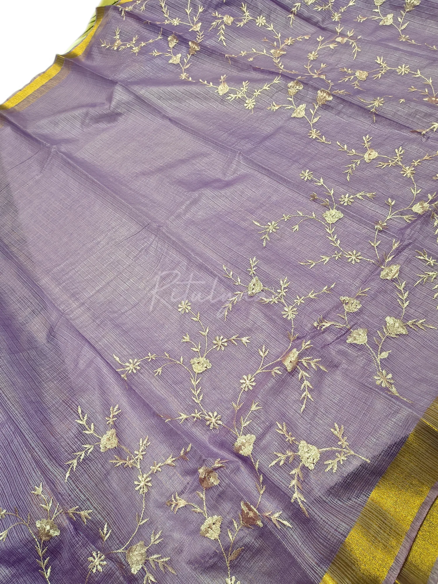 Allover Embroidery Kota Doria Saree view 4
