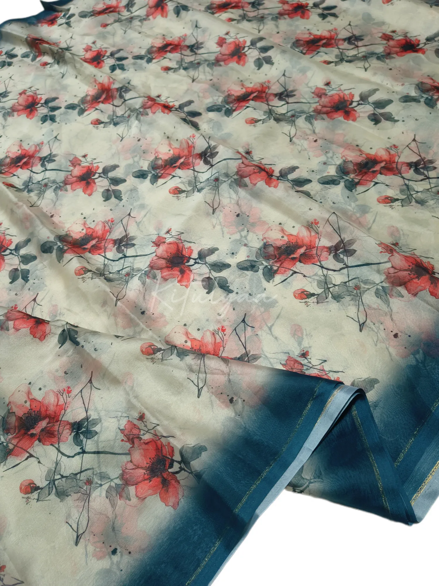 Chiffon Floral Print Saree view 2