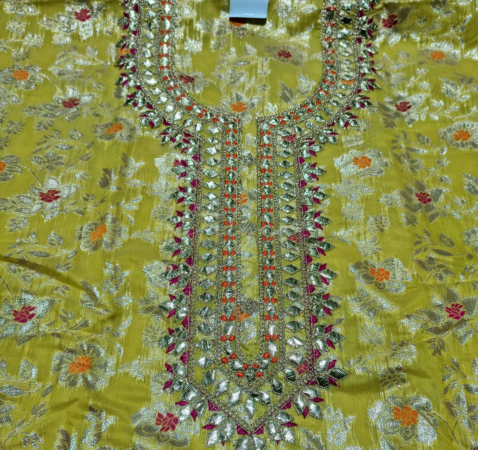 Gota Patti Work Allover Zari Weaving Suit view 10