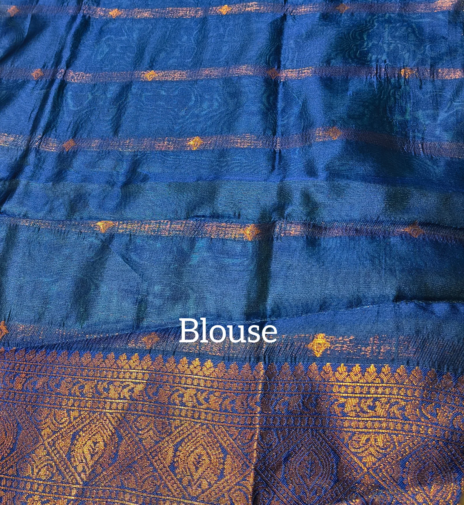 Allover Bronze Zari Weaving Silk Saree view 4
