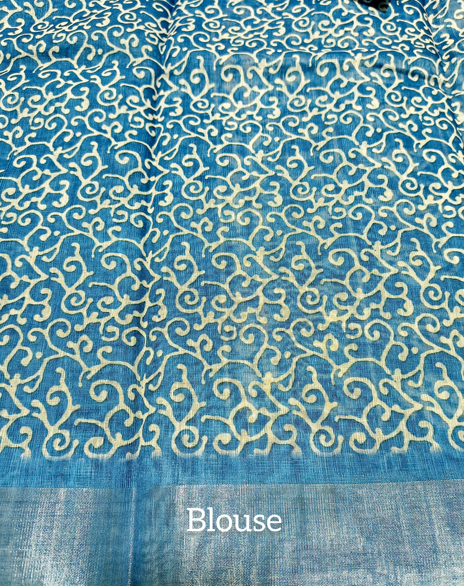 Soft Cotton Indigo Saree view 3