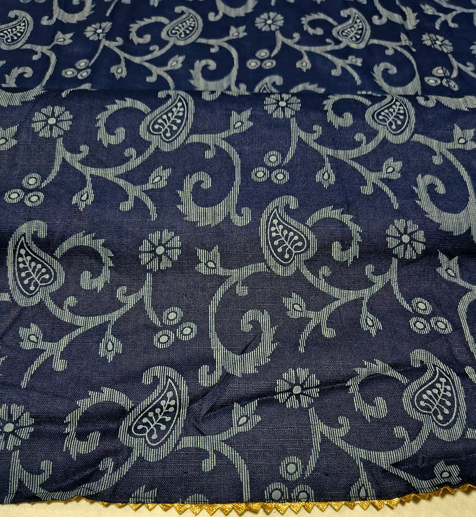 Navy Print Cotton Suit view 4