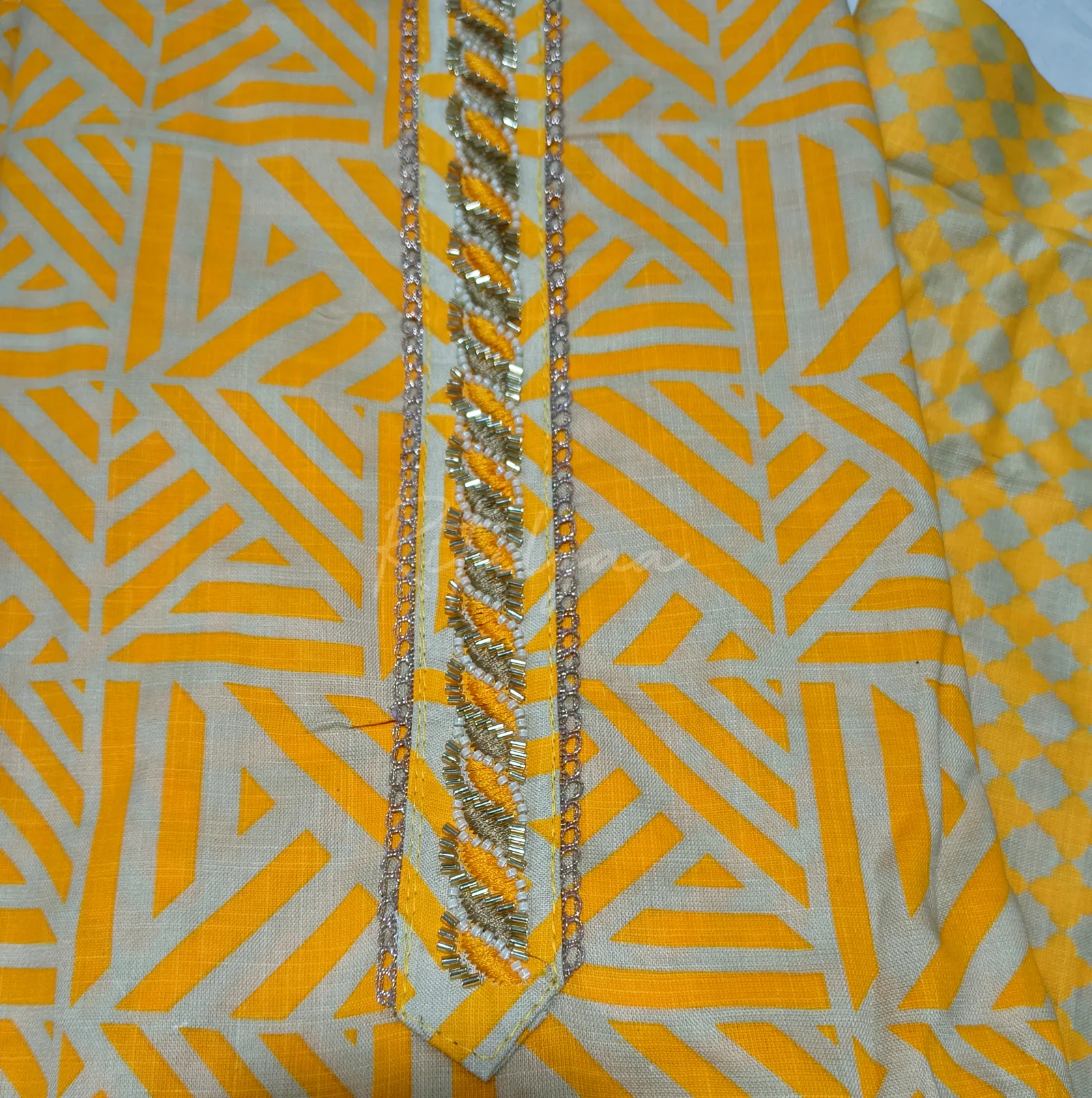 Printed Cotton Suit With Embroidery view 4