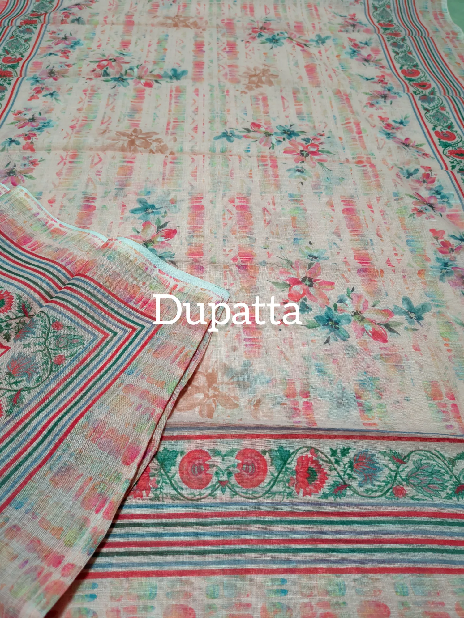 Printed Suit With Neck Embroidery view 5