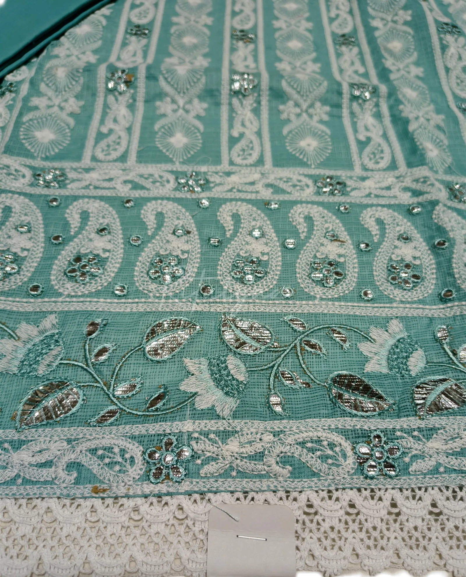 Kota Doria Chikankari Embroidery Suit view 4