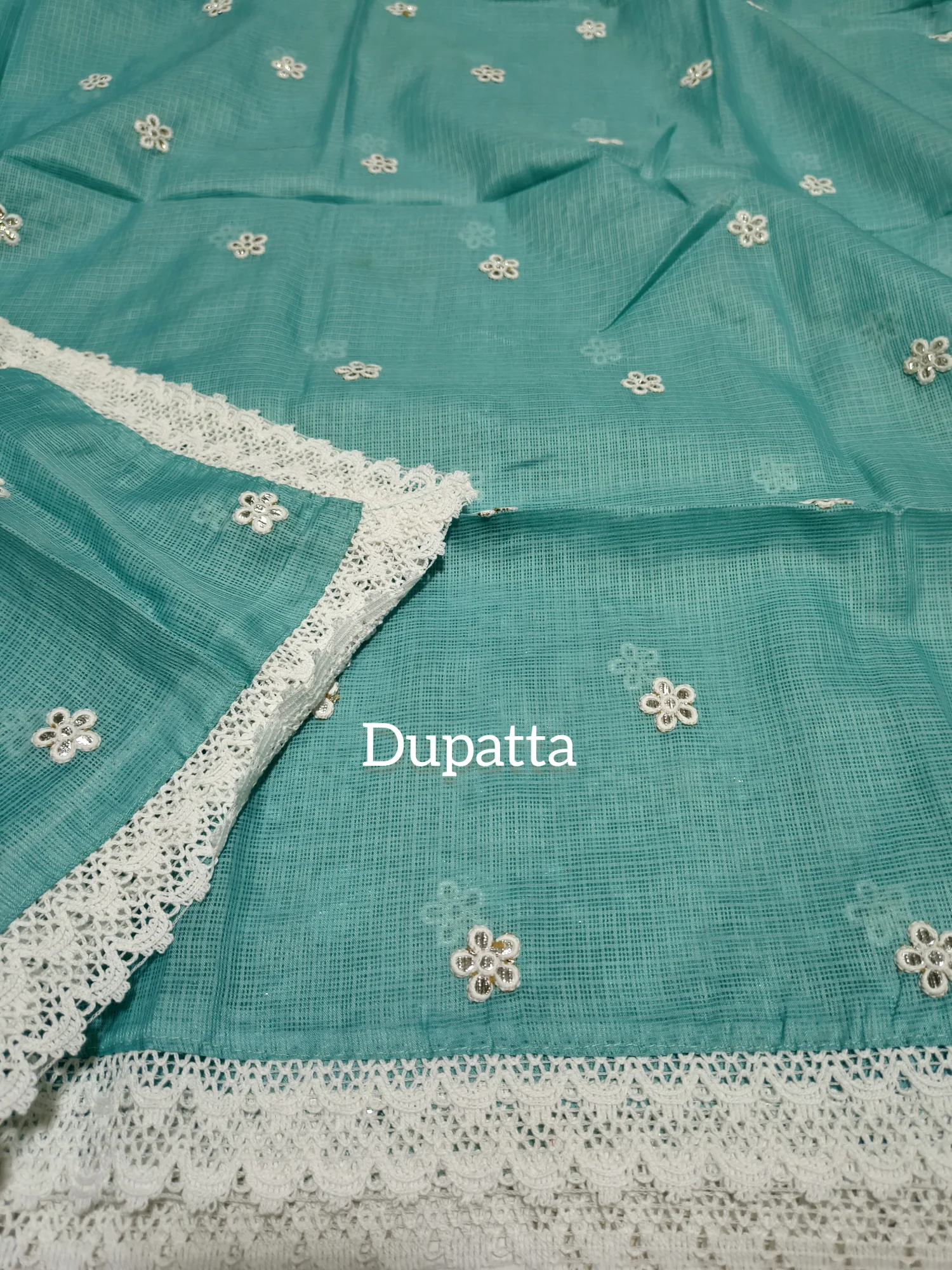 Kota Doria Chikankari Embroidery Suit view 5