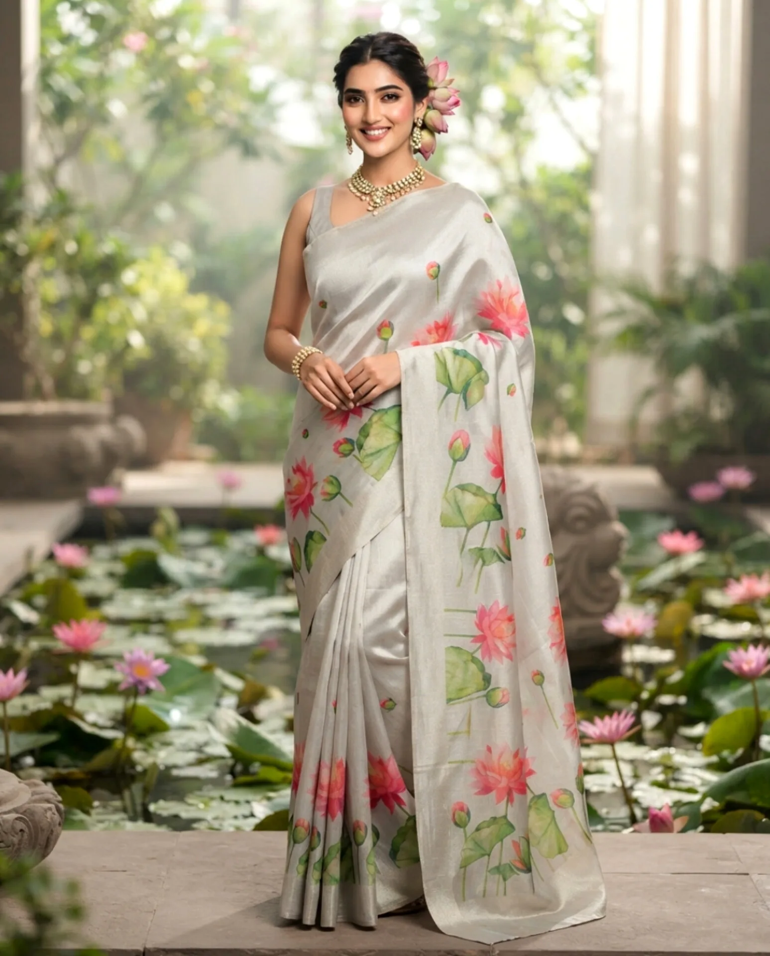Printed Shimmer Cotton Silk saree