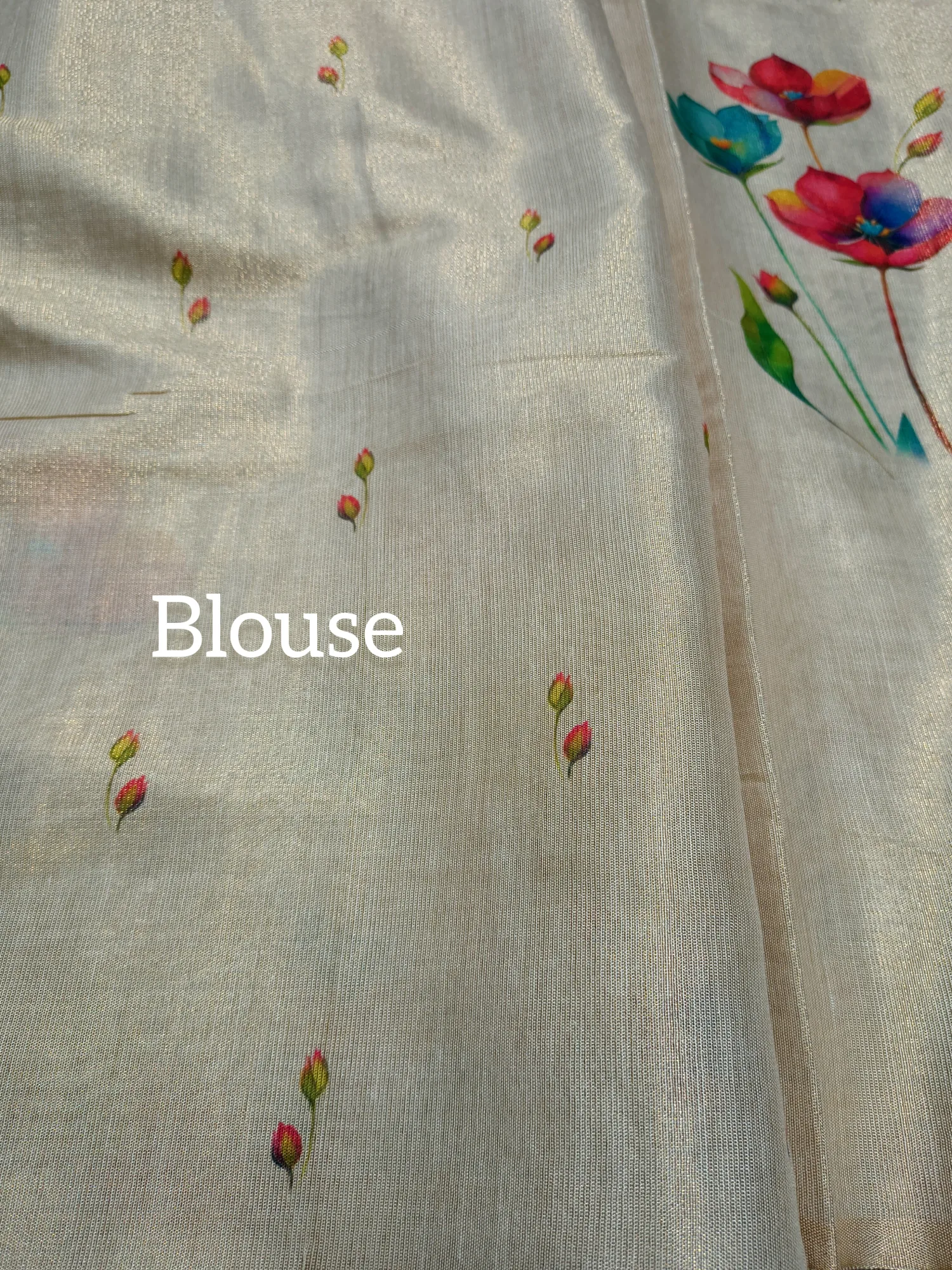 Printed Shimmer Saree view 4