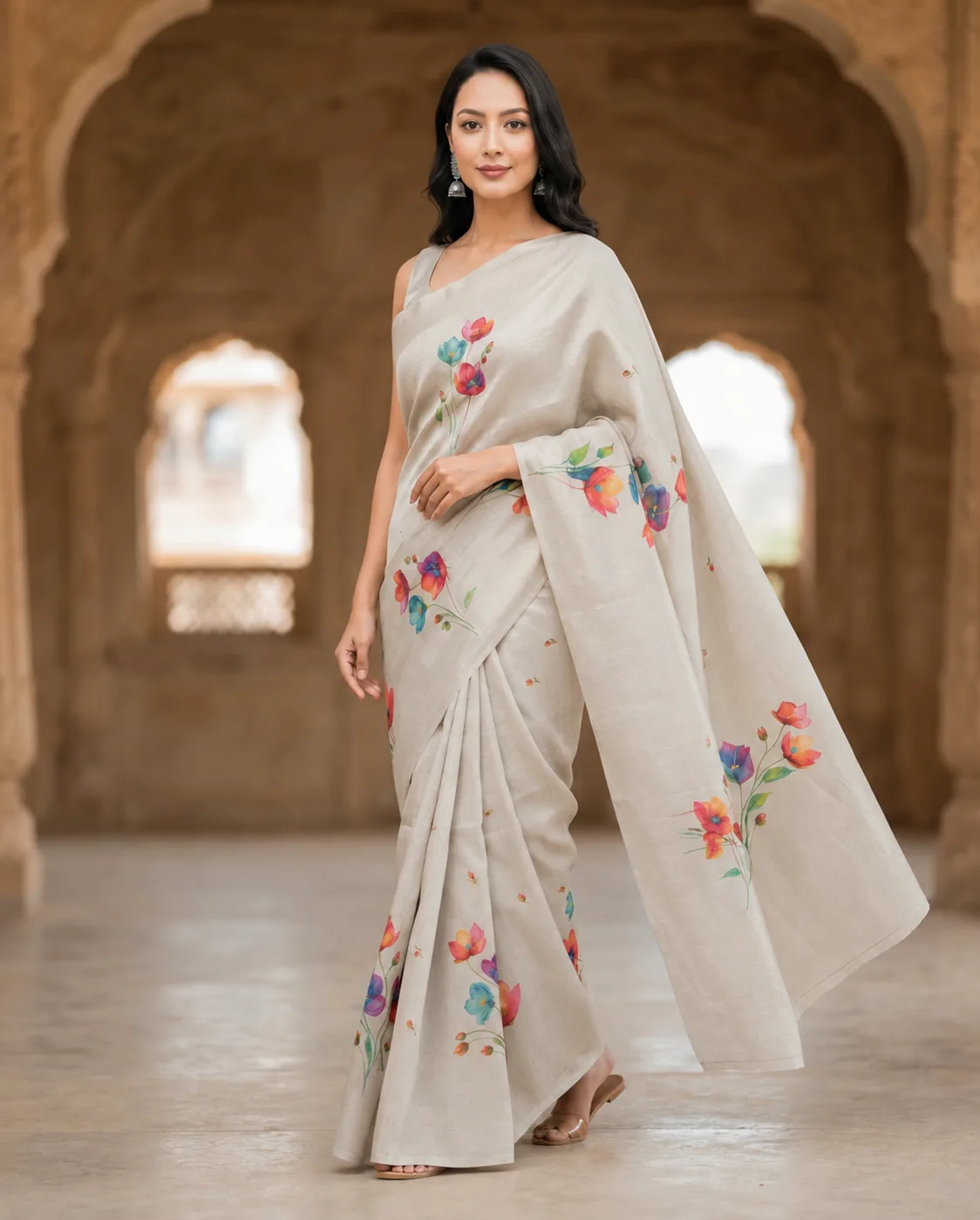 Printed Shimmer Saree