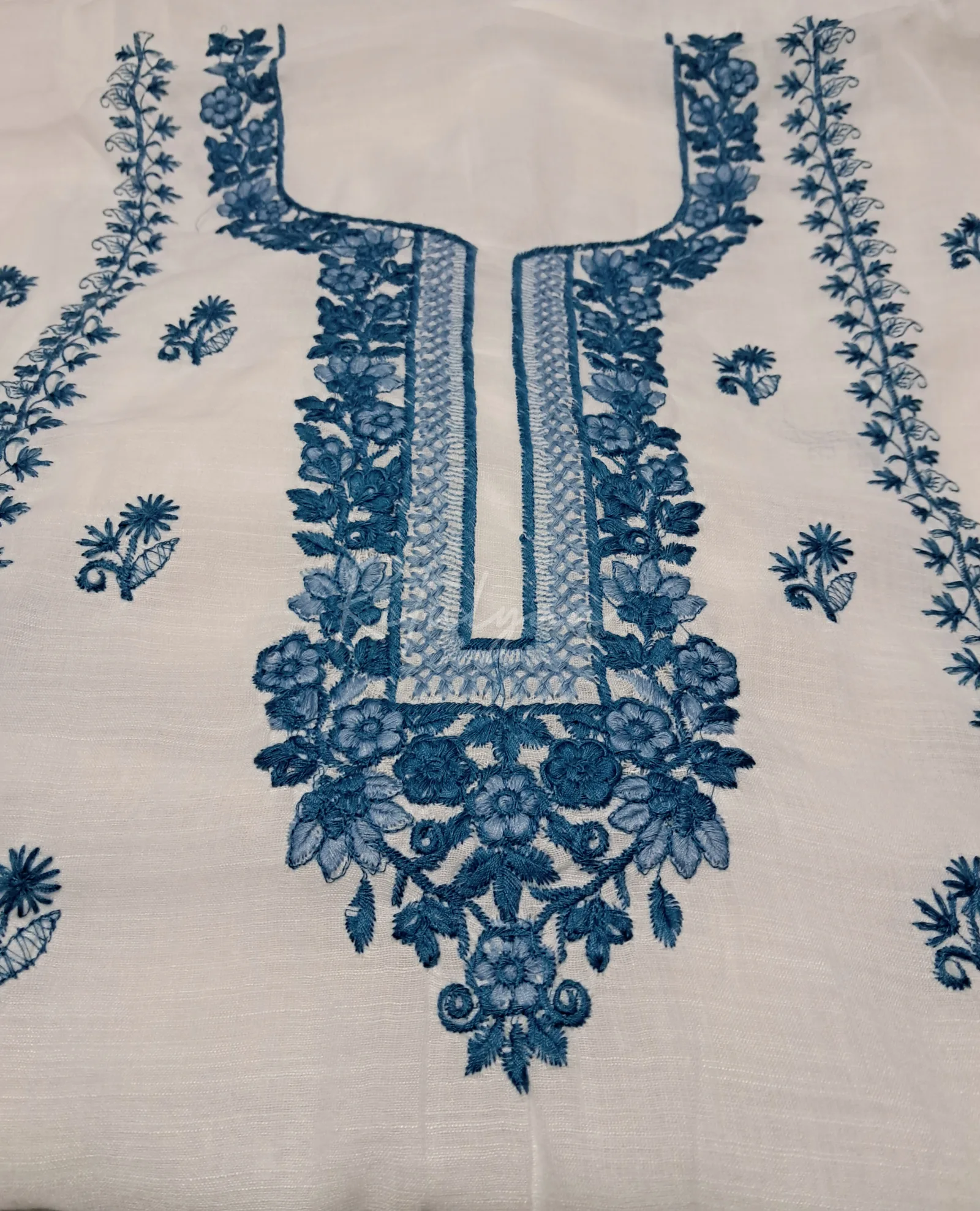 Linen Cotton Embroidered Suit view 4