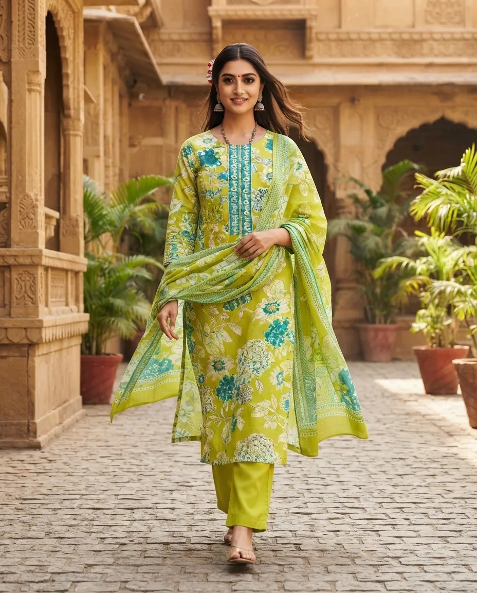 Printed Cotton Suit