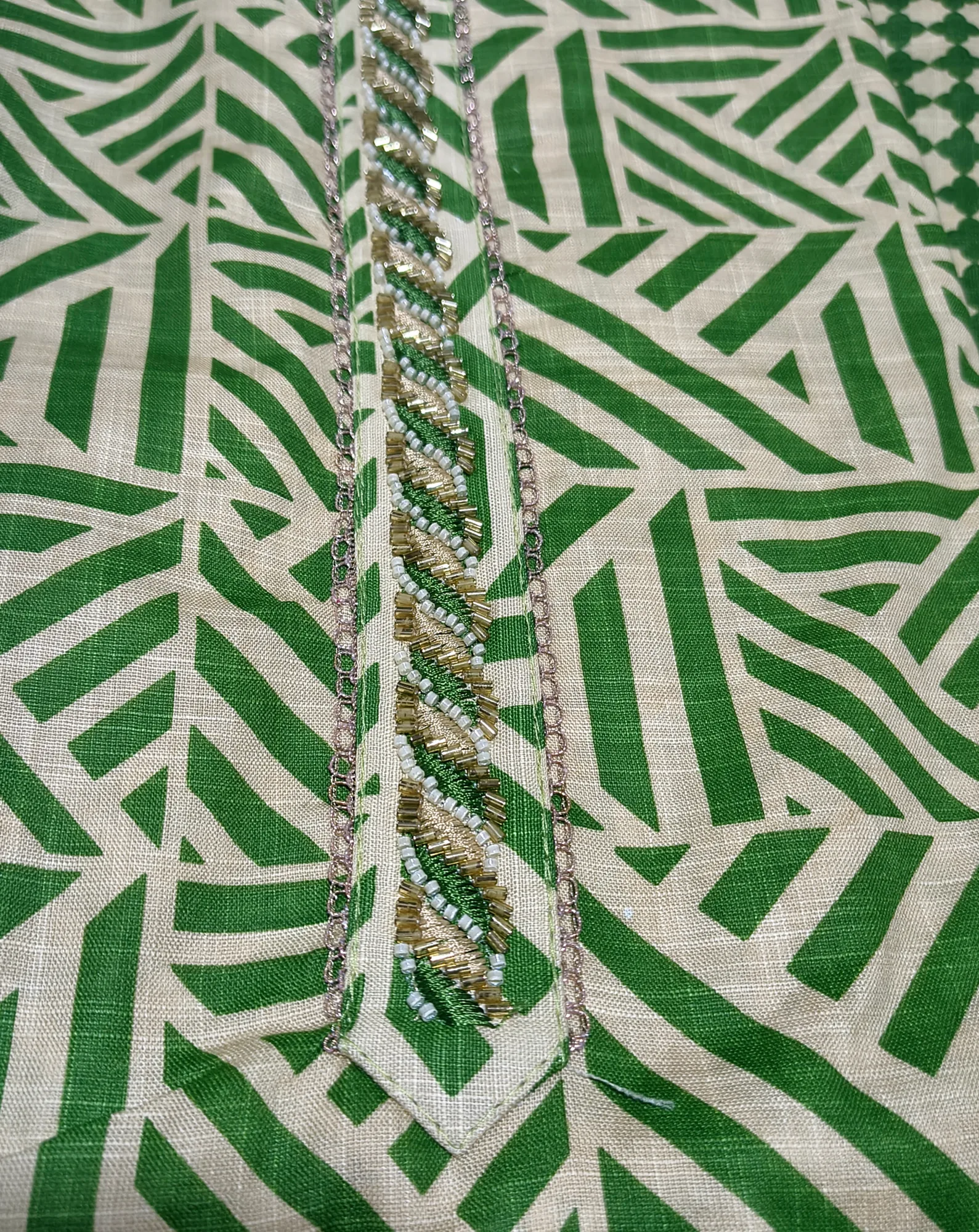 Printed Suit Neck Embroidery view 3