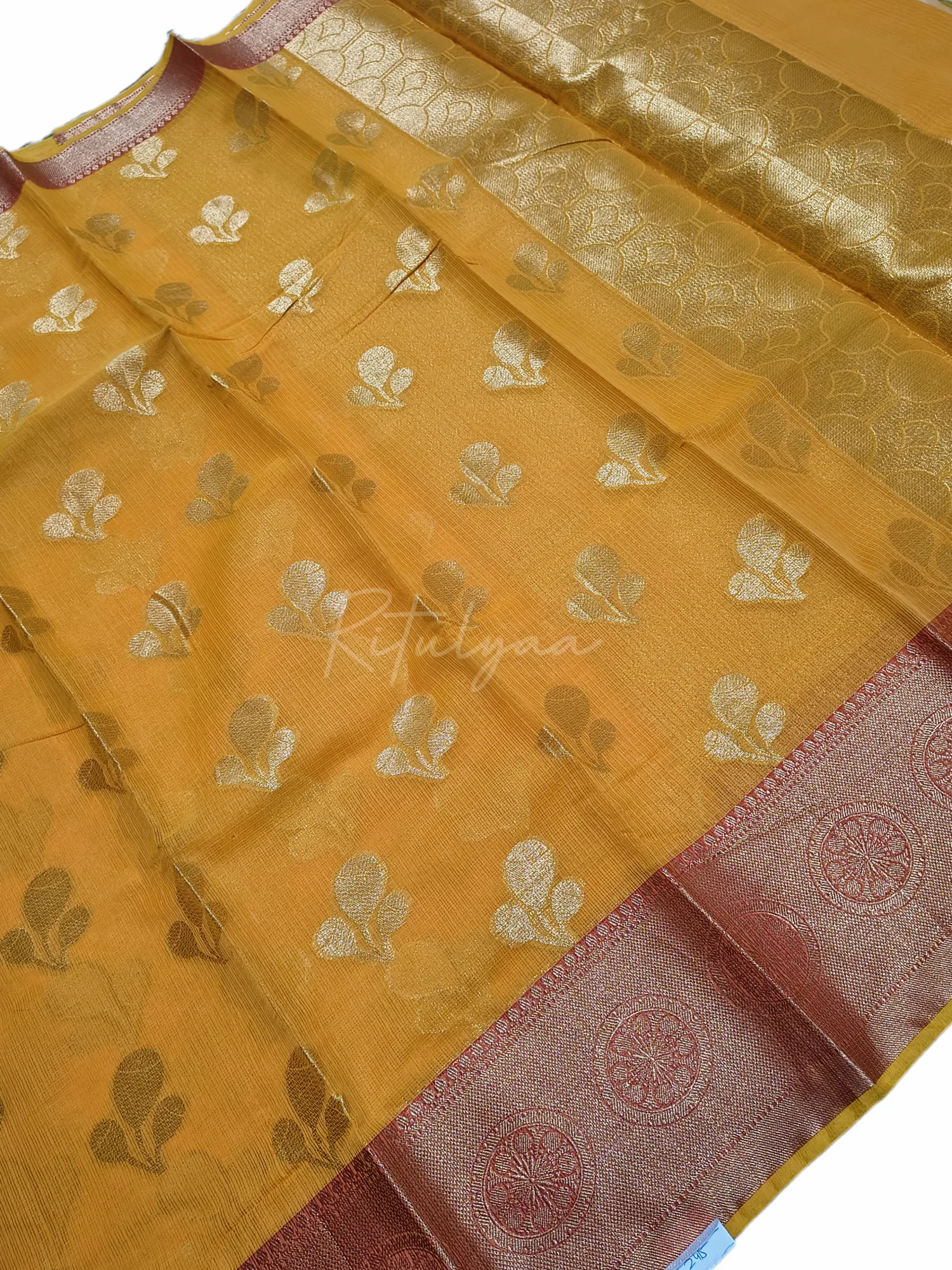 Premium Cotton Kota Doria Saree view 3