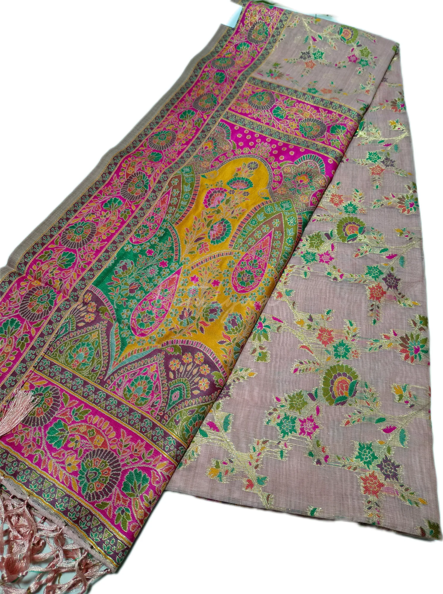 Meenakari Work Chanderi Saree view 2