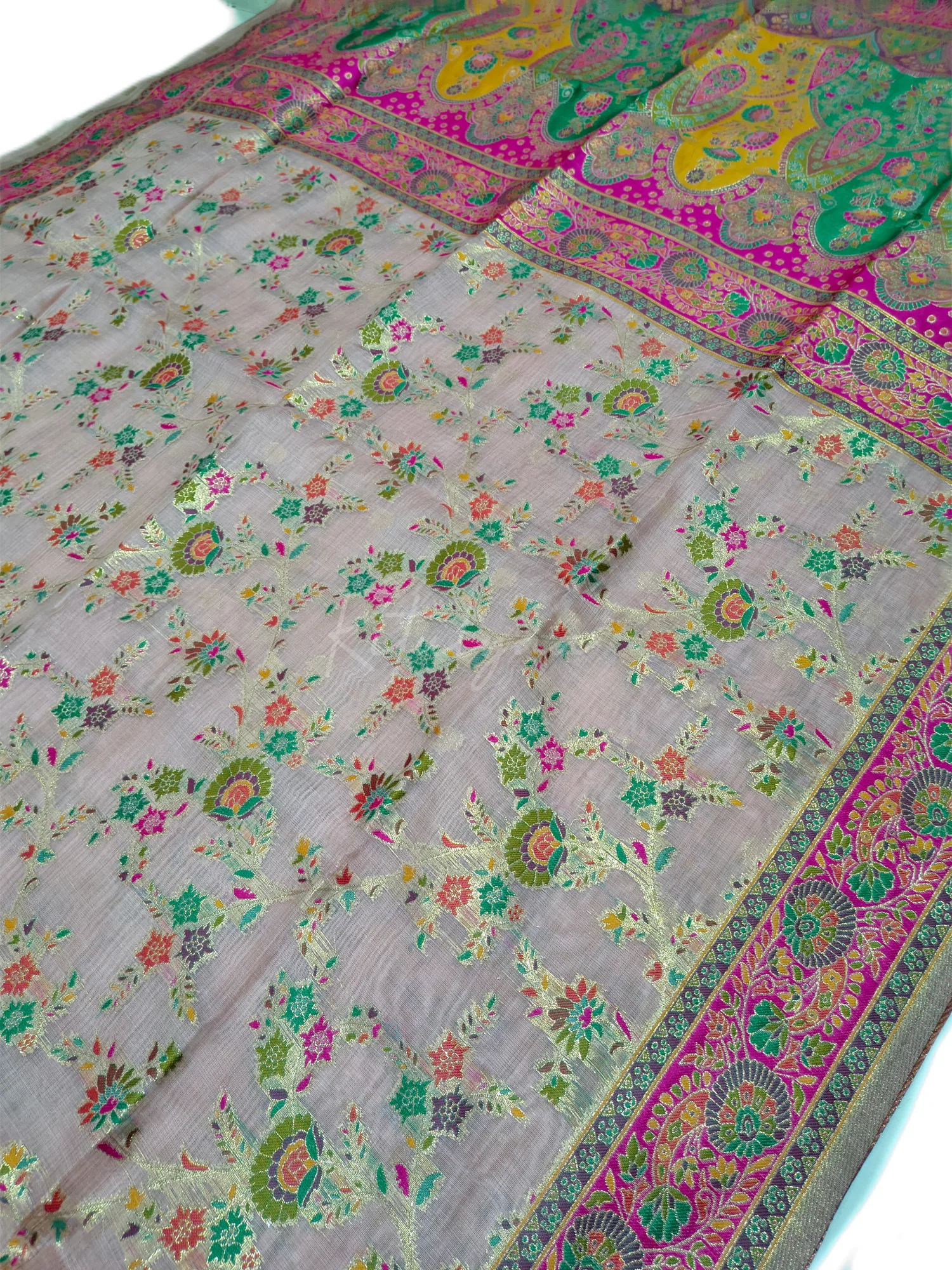Meenakari Work Chanderi Saree view 3