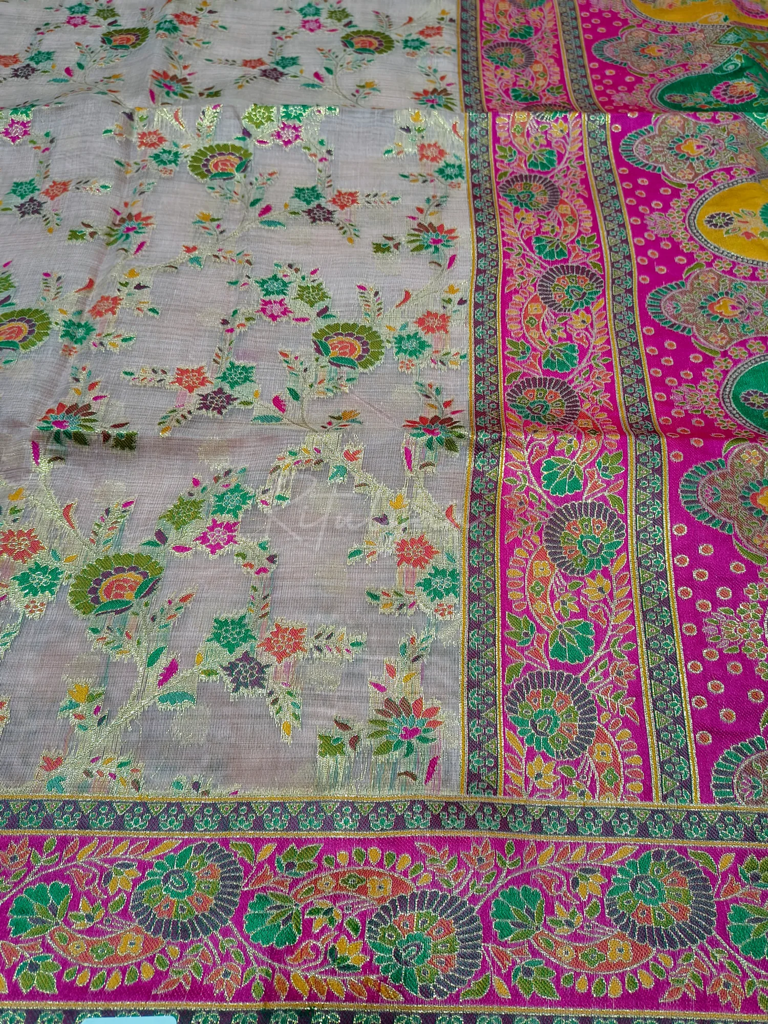 Meenakari Work Chanderi Saree view 4