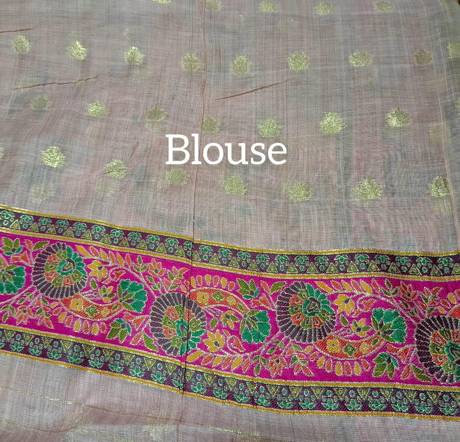 Meenakari Work Chanderi Saree view 5