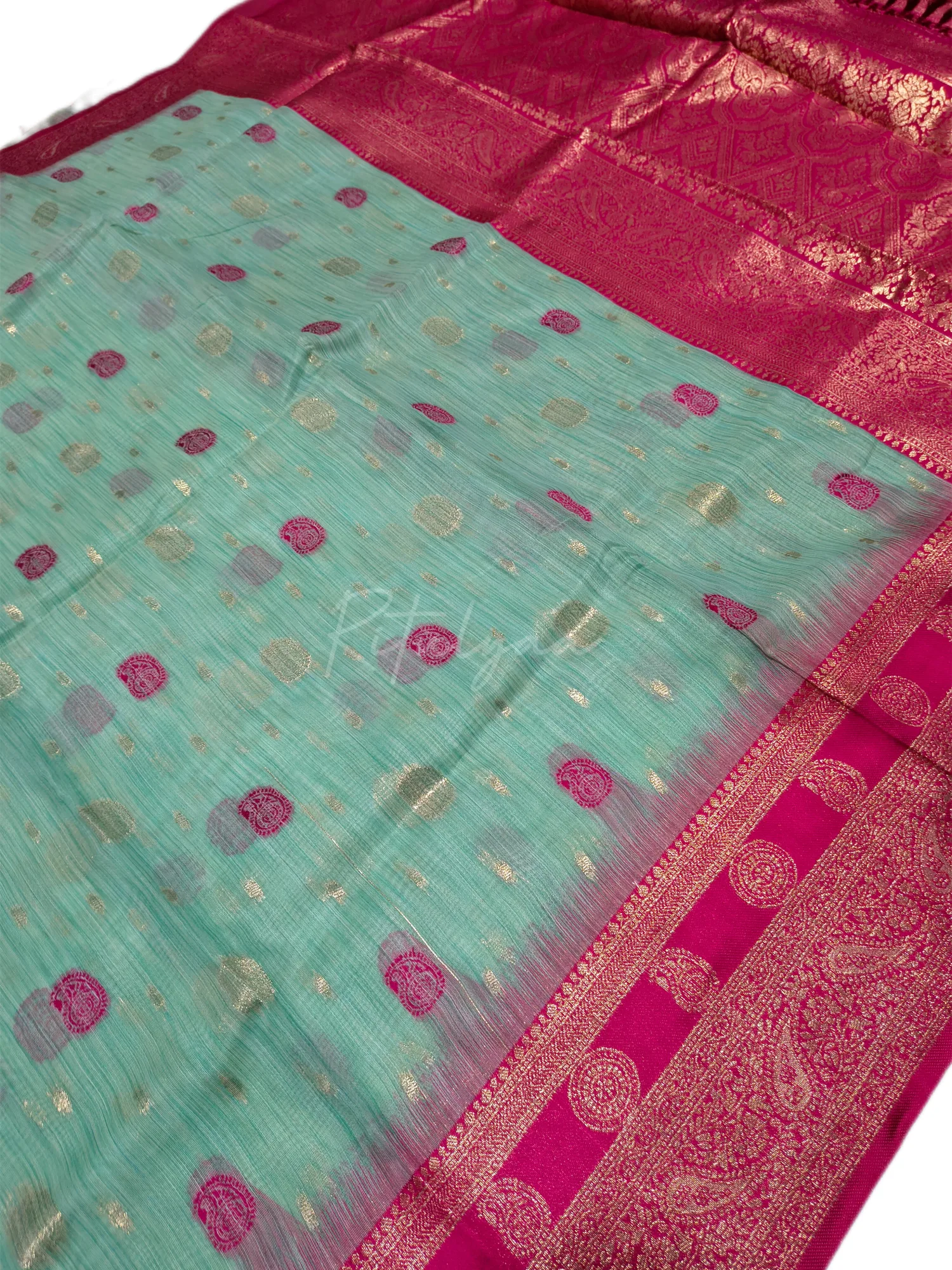Self Weaving Chanderi Saree view 2
