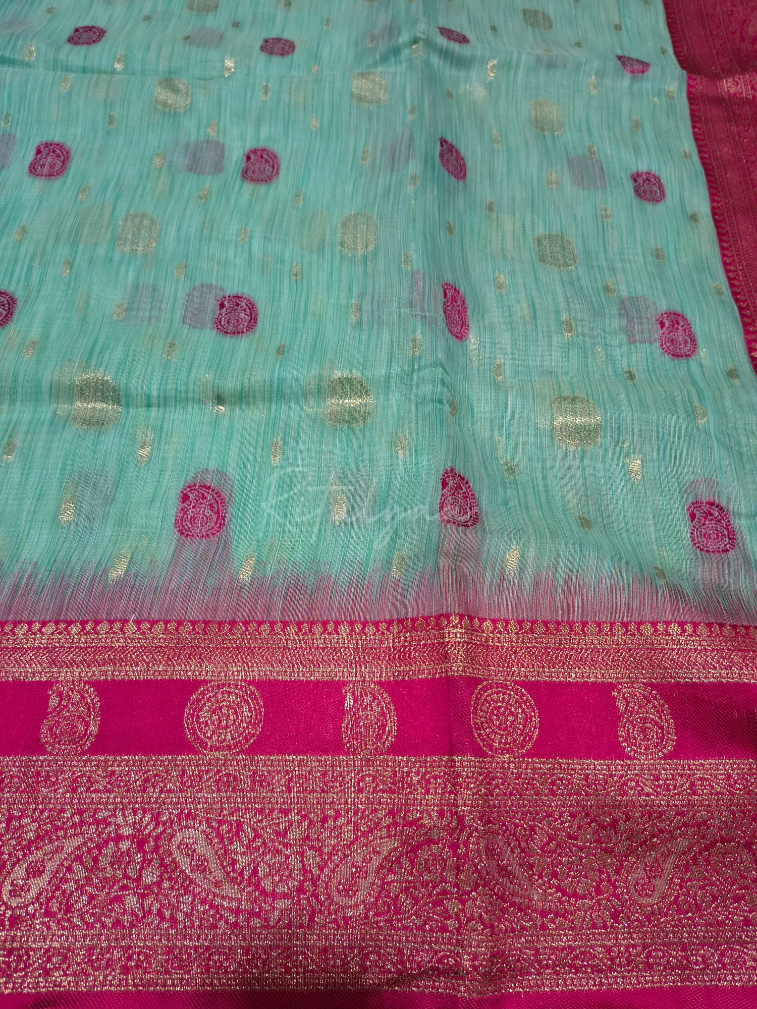 Self Weaving Chanderi Saree view 3