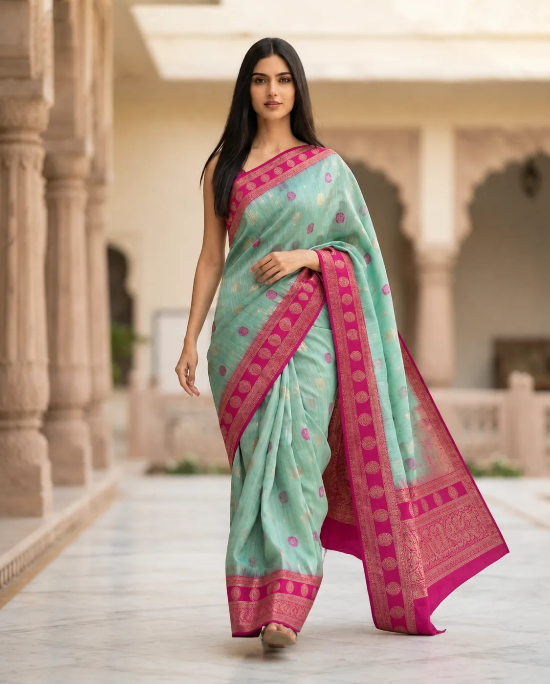 Self Weaving Chanderi Saree