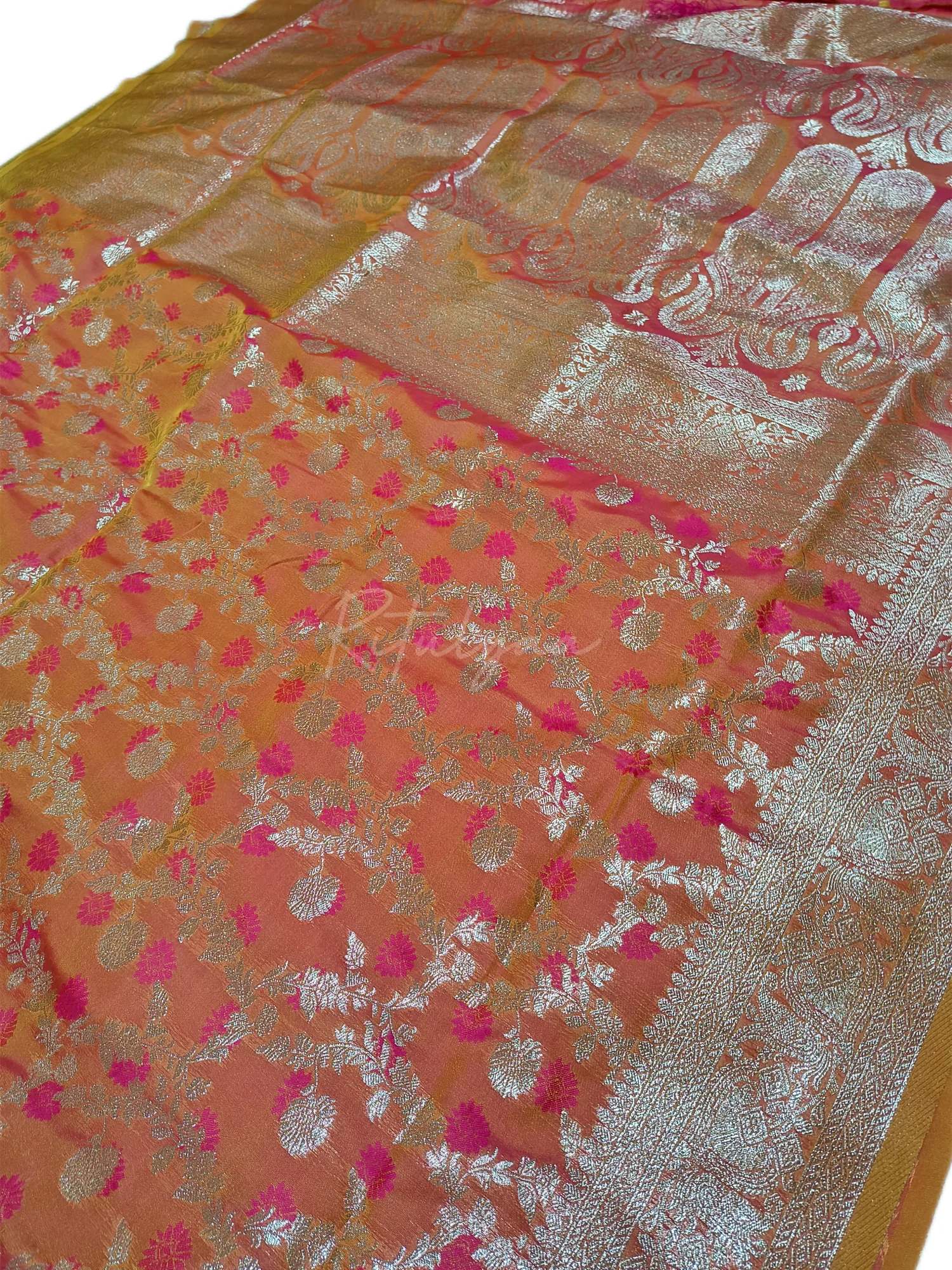 Jacquard Allover Zari Jaal Saree view 2
