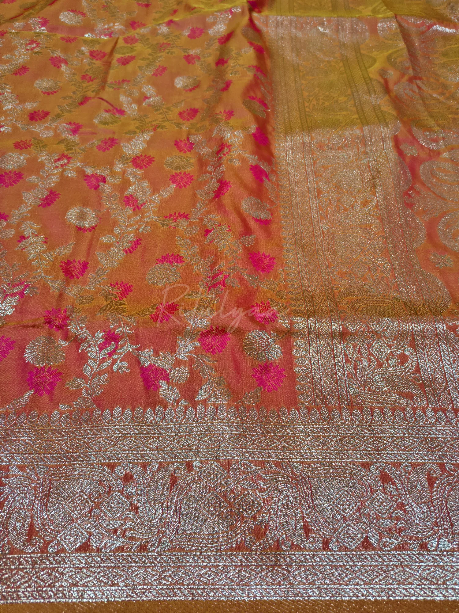 Jacquard Allover Zari Jaal Saree view 3