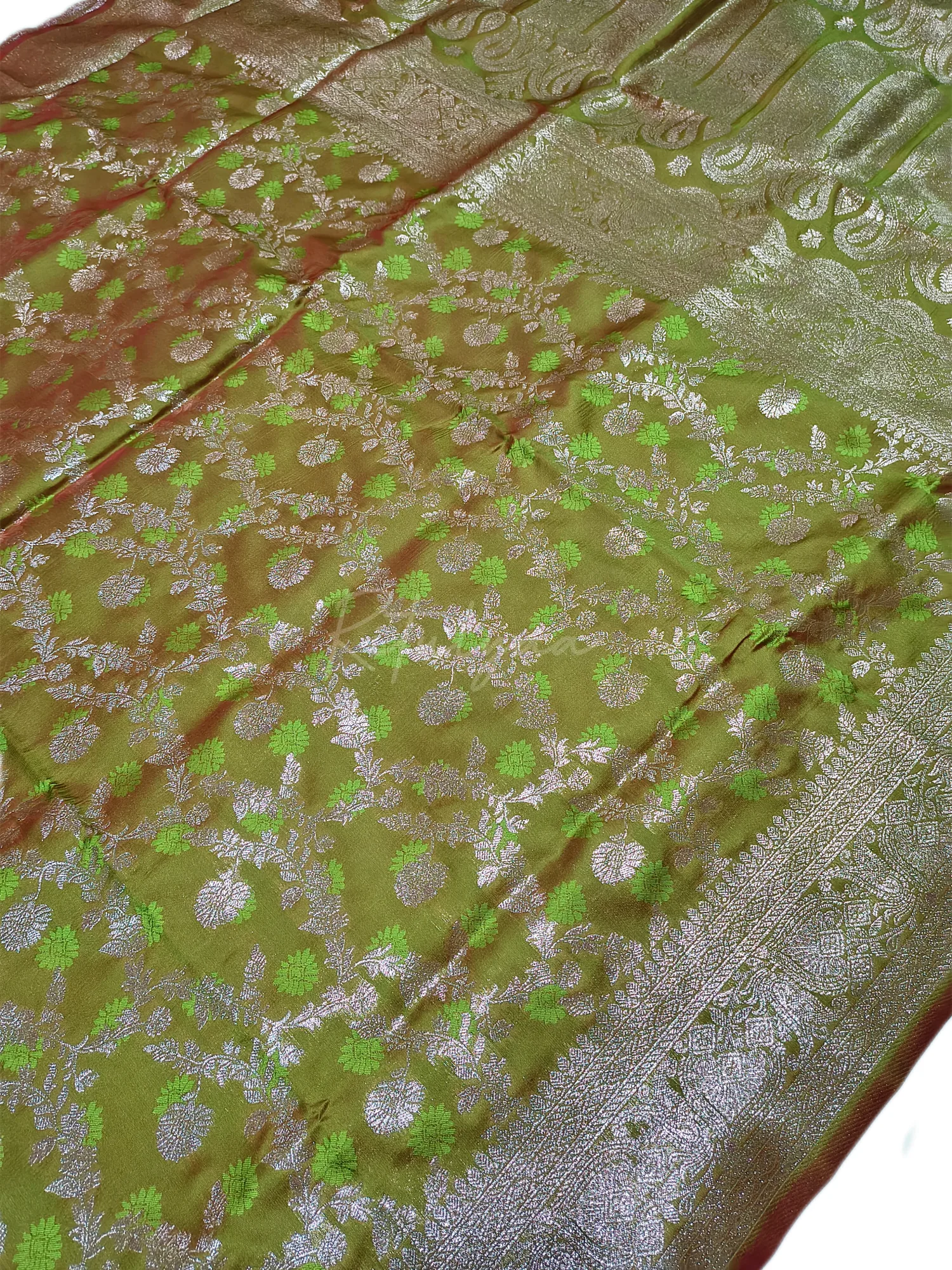 Jacquard Allover Zari Jaal Saree view 6