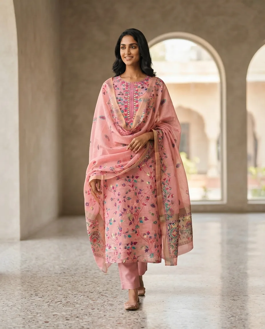 Allover Jaal Chanderi Suit