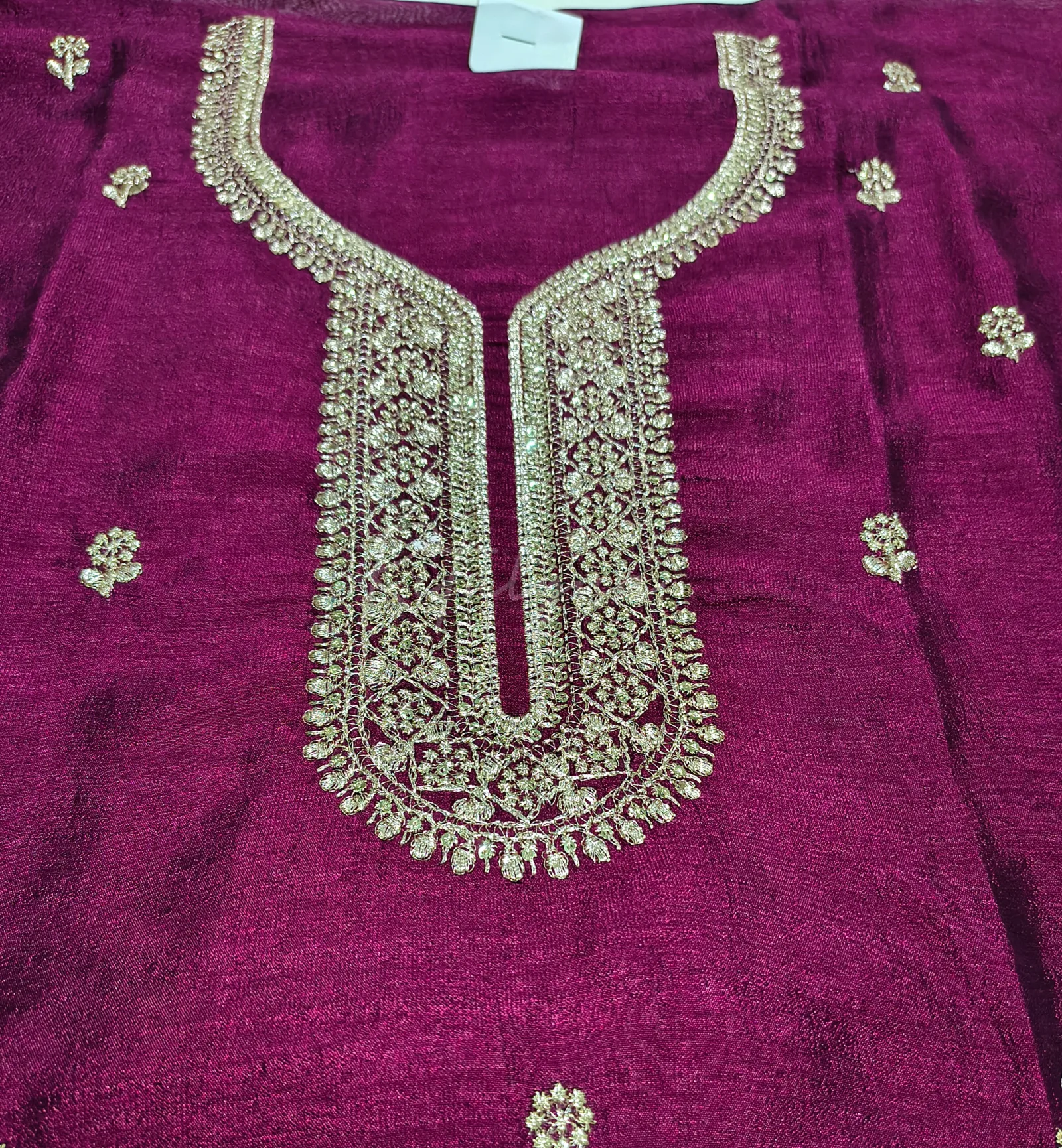 Allover Embroidery Wine Suit view 3