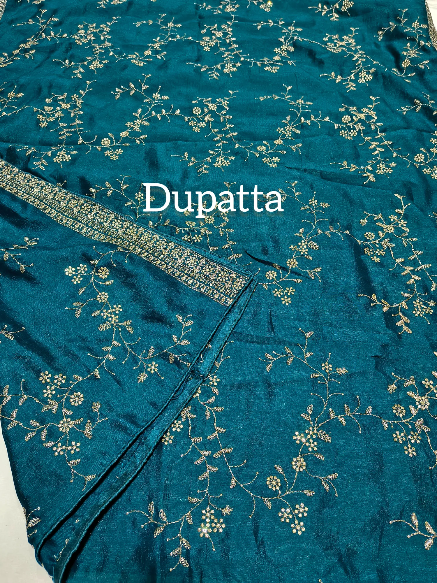 Allover Embroidery Teal Suit view 6