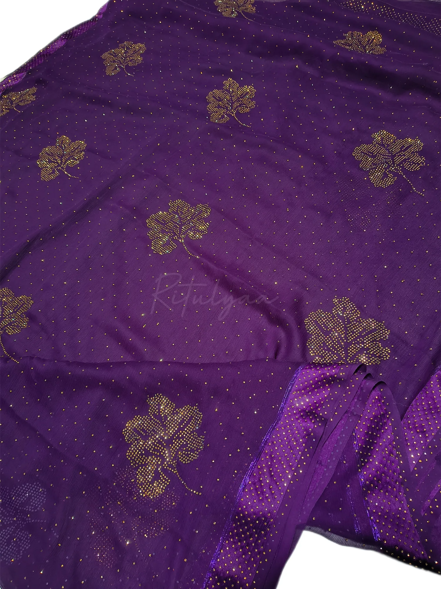 Chiffon Stud Work Saree view 2
