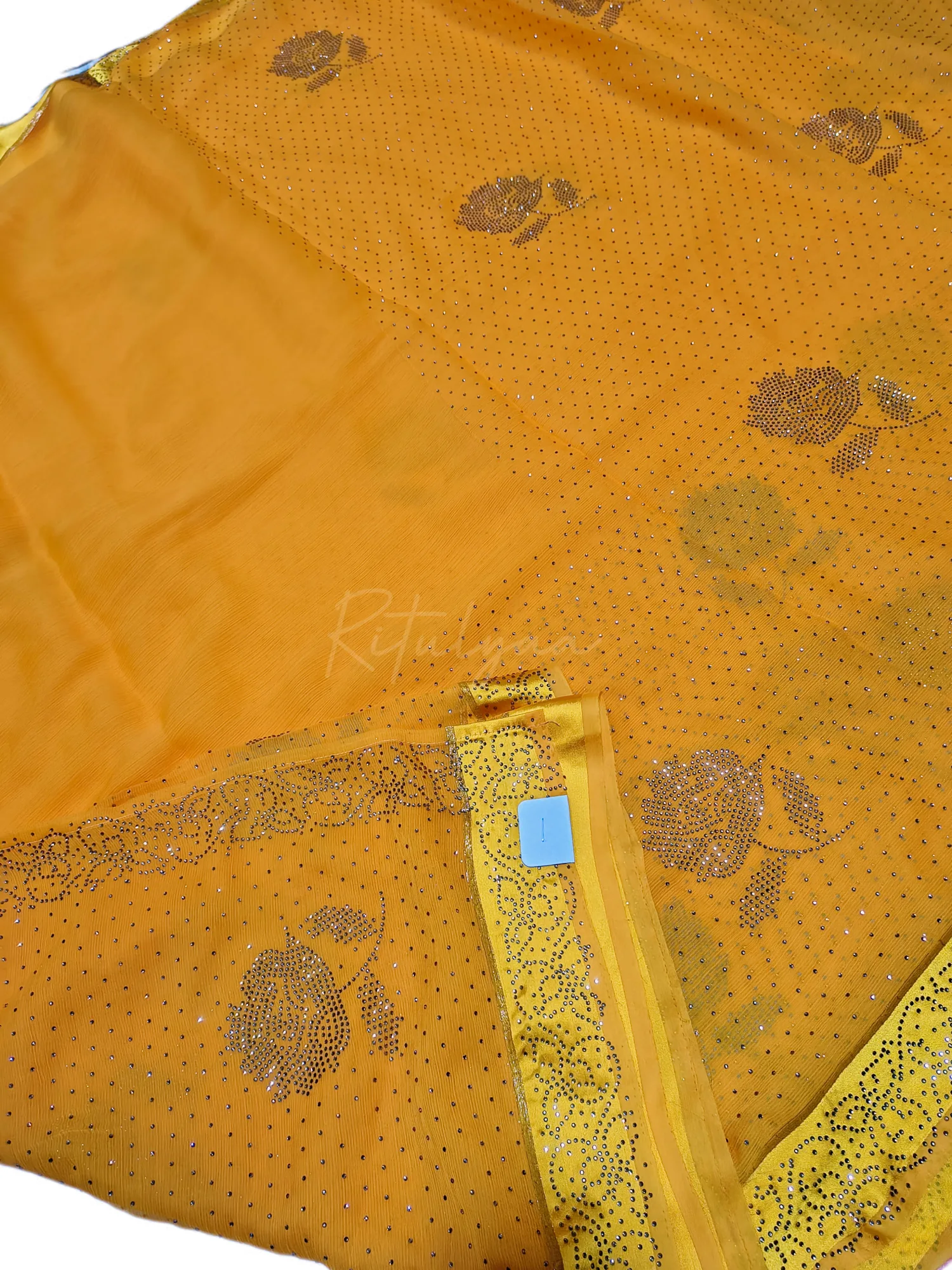 Chiffon Allover Stud Work Saree view 3