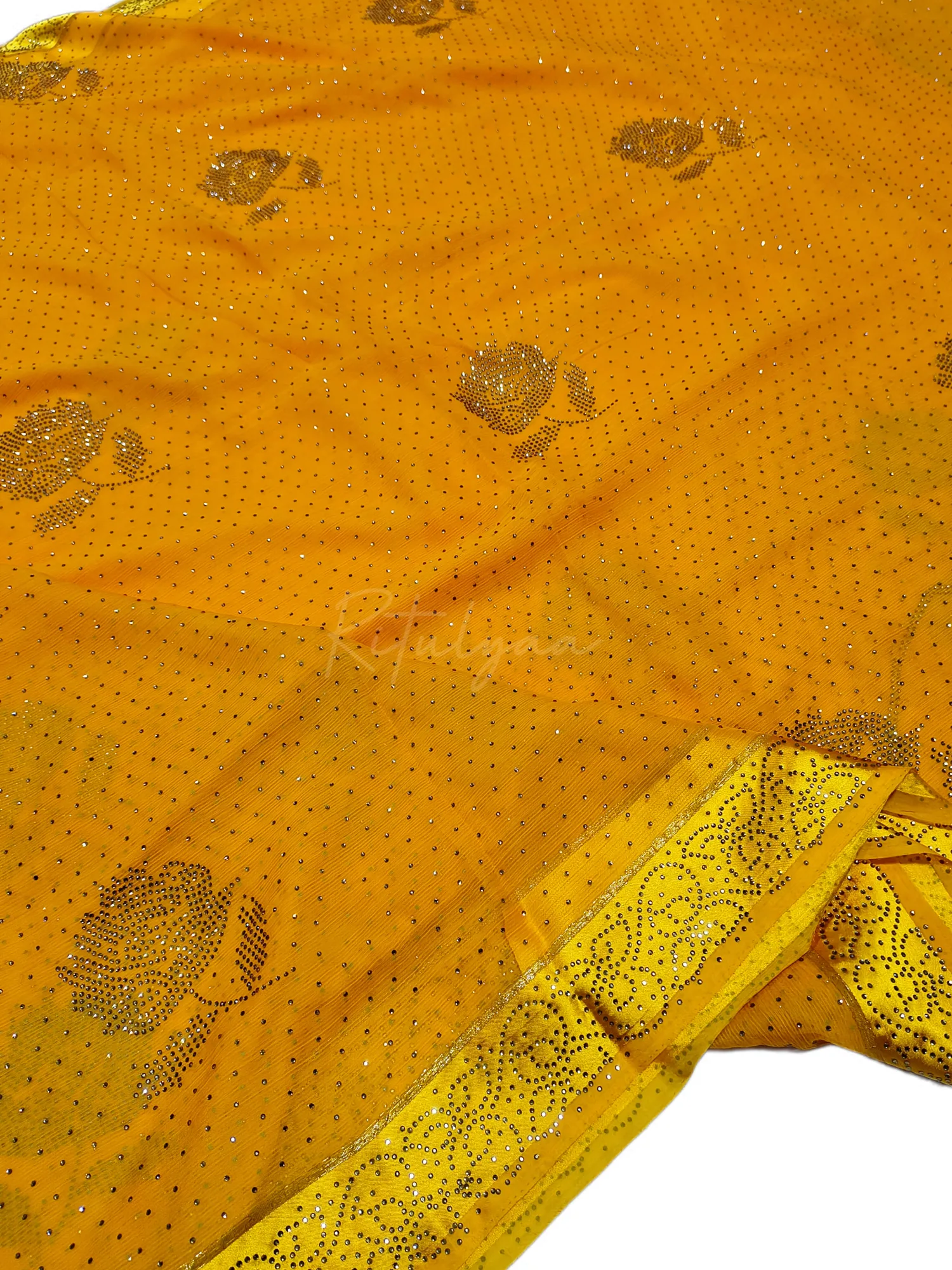 Chiffon Allover Stud Work Saree view 2