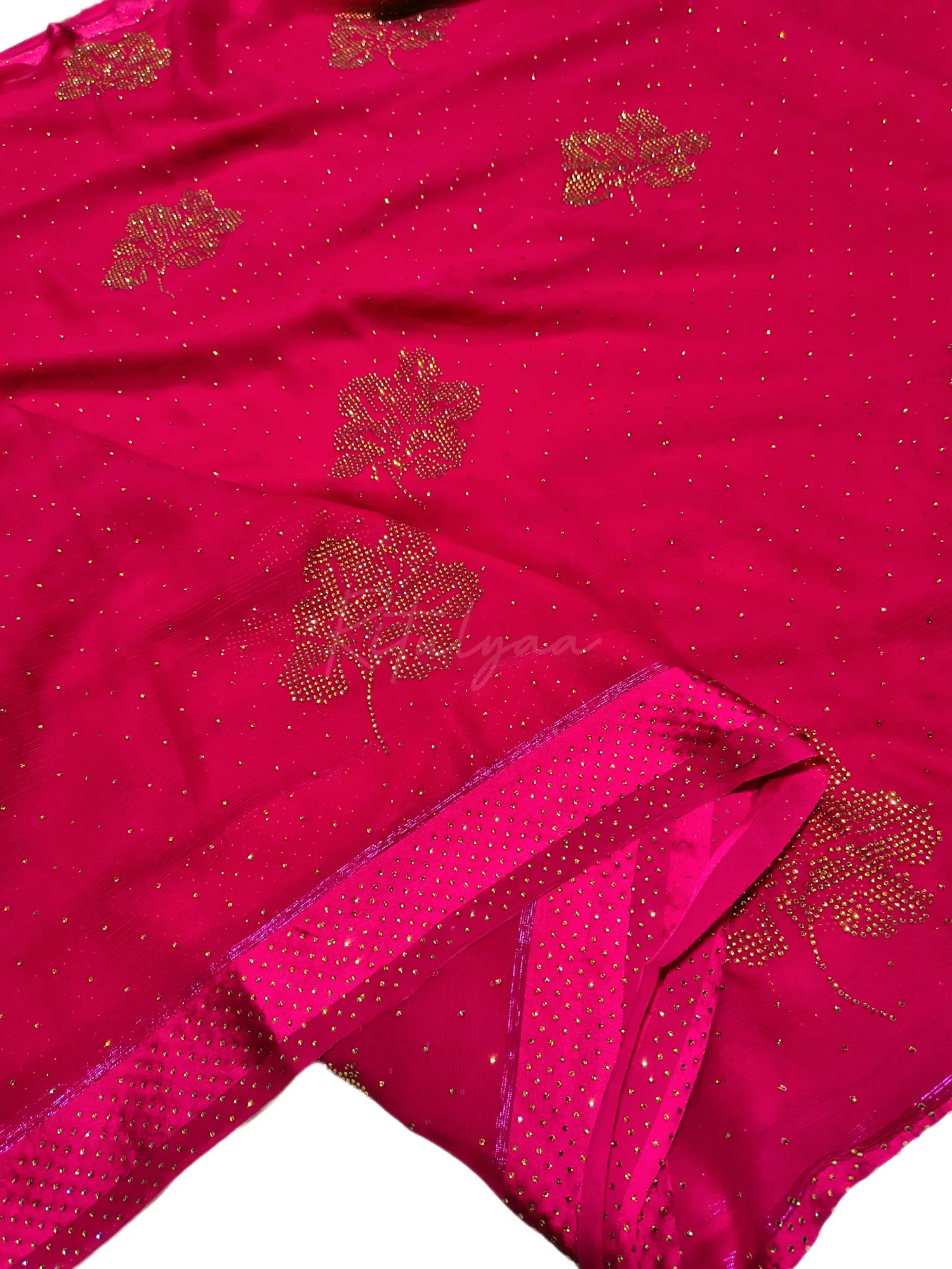 Allover Stud Work Chiffon Saree view 2