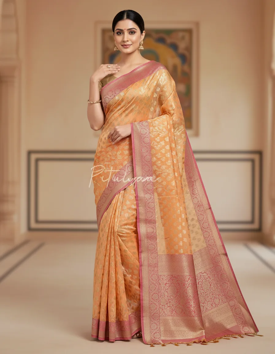 Chanderi Sarees with Contrast border