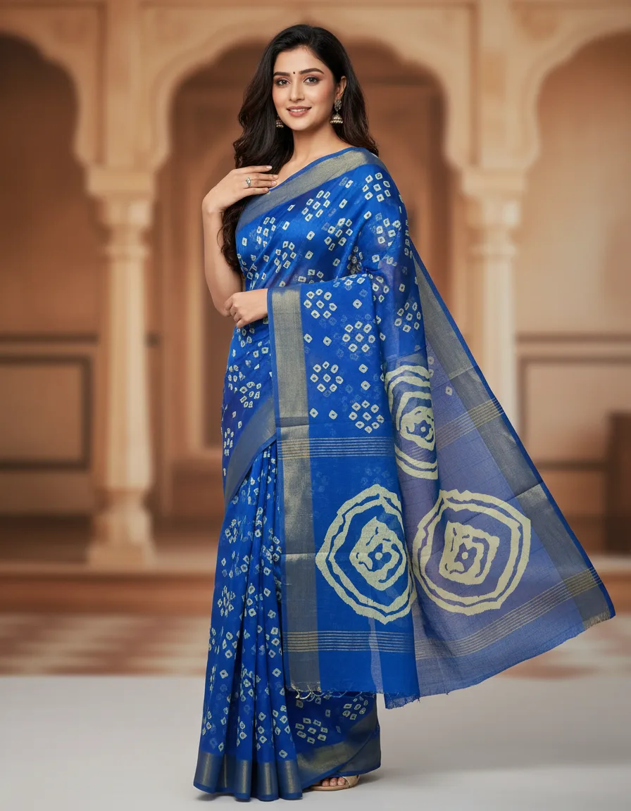 Bandhej Print Saree