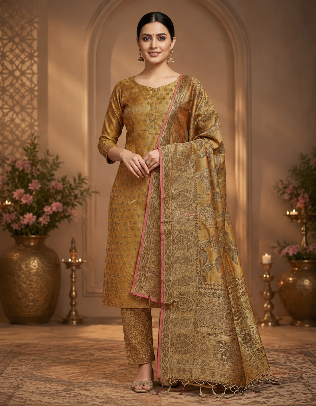 Allover Resham Weaving Suit