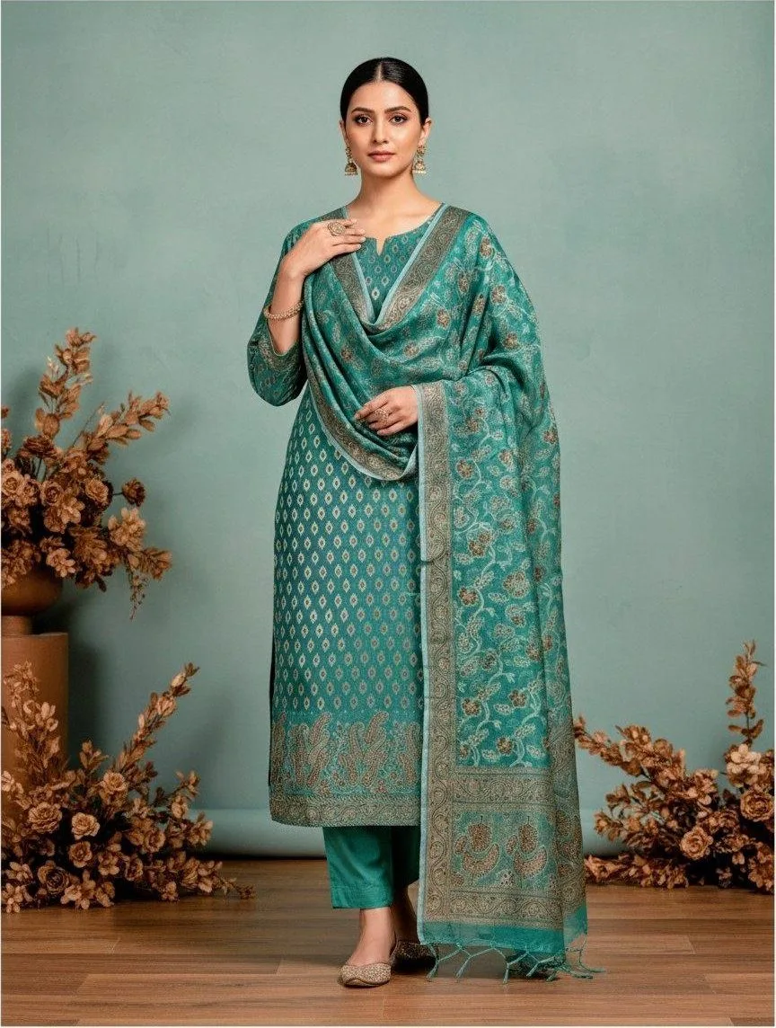 Allover Resham Weaving Suit