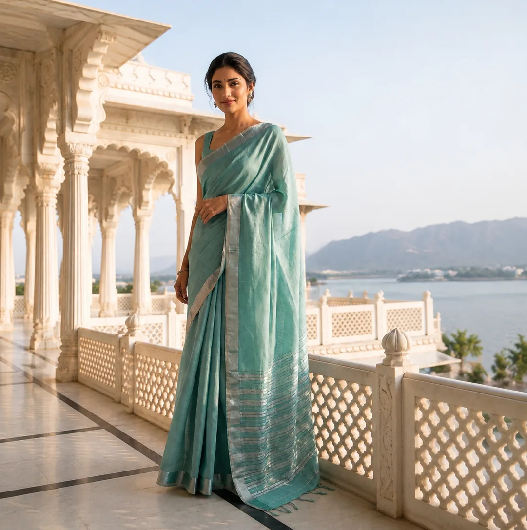 Cotton Linen Saree